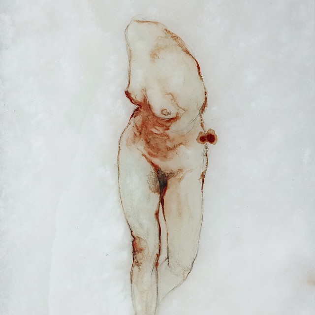 Sofie Muller tba (P 39), 2020 29,7 x 21 x 2cm Blut auf Alabaster