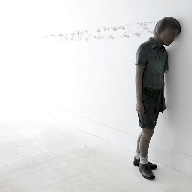 Brandt (SM/S 3), 2011, Patinated Bronze and Burnt Wood, H 133 cm