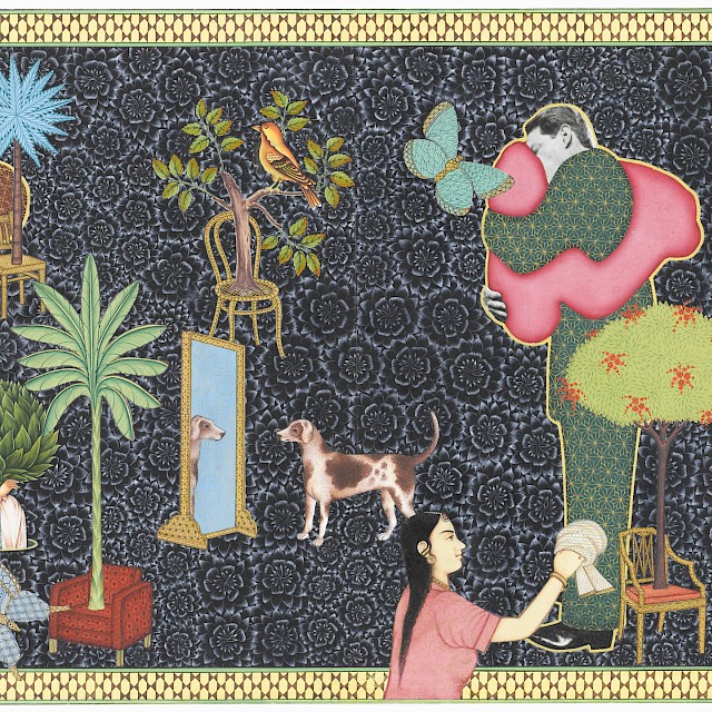 Alexander Gorlizki, You Are Me And I Am You (AG/P 147), 2013, Pigment and Gold on Bookprint, 26 x 47 cm