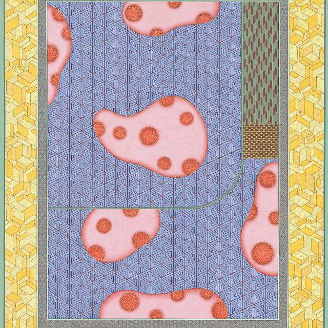 Alexander Gorlizki, Lunchmeat on My Pantsuit #2 (AG/P 148), 2013, Pigment and Gold on Paper, 46 x 36,5 cm