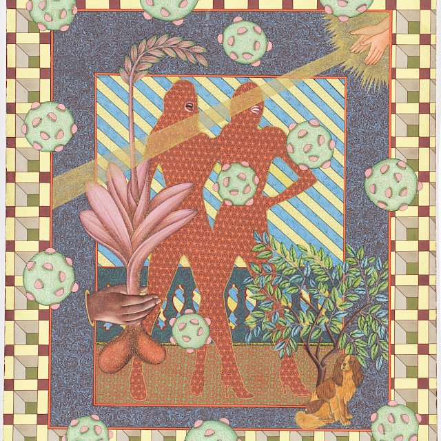 Alexander Gorlizki, Power Couple (AG/P 150), 2013, Pigment and Gold on Paper, 37 x 29,5 cm