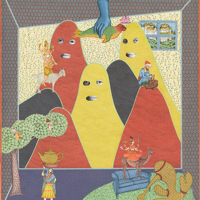 Alexander Gorlizki, Modern Masters (AG/P 154), 2013, Pigment and Gold on Bookprint, 32 x 28 cm