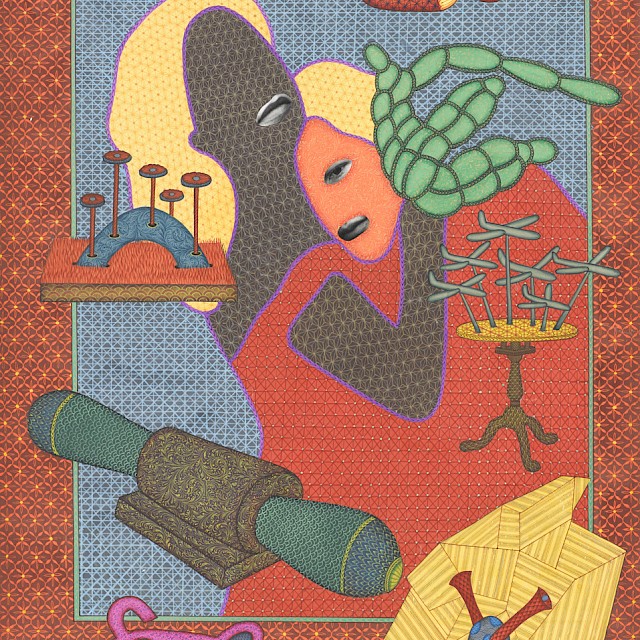 Alexander Gorlizki, They Really Love Each Other, A Lot (AG/P 156), 2013, Pigment and Gold on Bookprint, 32 x 21,5 cm