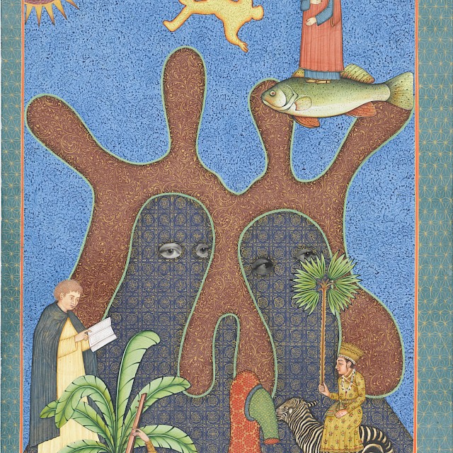 Alexander Gorlizki, Chapter 3 Paragraph 7, (AG/P 158), 2013, Pigment and Gold on Bookprint, 28 x 22 cm