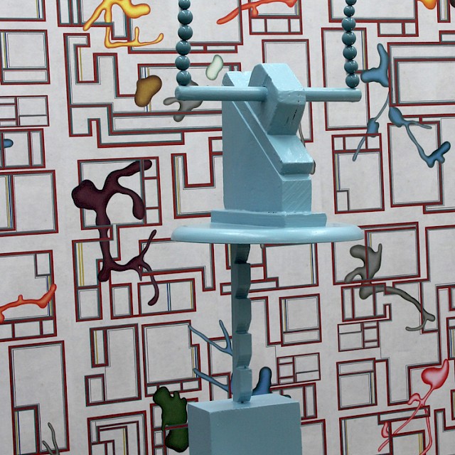 Alexander Gorlizki, Gravity Sucks (AG/S 7), 2013, Wood, Paper, Plastic, 30 x 18,5 x 23 cm