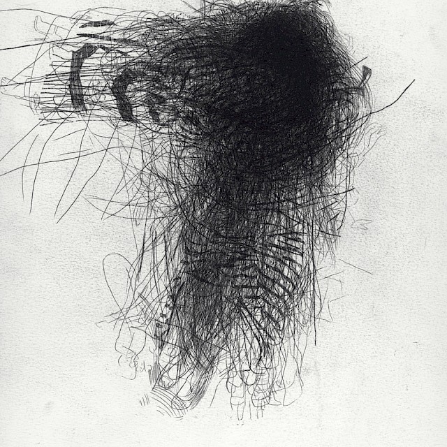 Hedwig Brouckaert, Untitled (M.C. août 2012) (HBR/P 3), 2012, Carbon Paper on Paper, 48 x 30 cm