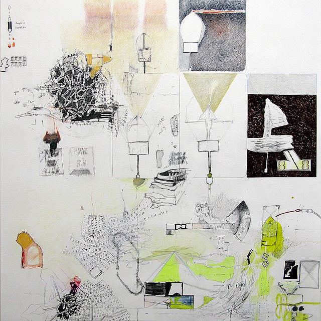 Gerrit Göllner, Temporis (GG/P 4), 2008-2012, Mixed Media on Paper, 92 x 65 cm