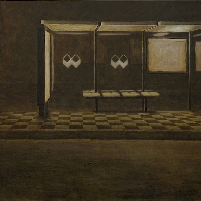 Bus Stop (Joes) (NS/M 64), 2014, Oil and Tempera on Canvas, 120 x 150 cm