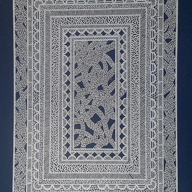 Stratis Tavlaridis, o.T. (White Carpet) (ST/P 3), Paper cut out, 65 x 46 cm