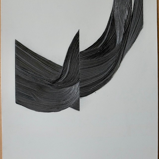Ohne Titel (#2030G), 2020, Graphit auf Bütten, Geschnitzt, 38 x 28 cm