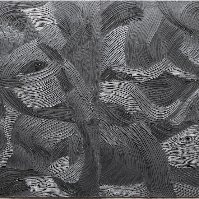 Ohne Titel (#2019G), 2020, Graphit auf Bütten, Geschnitzt, 28 x 76 cm