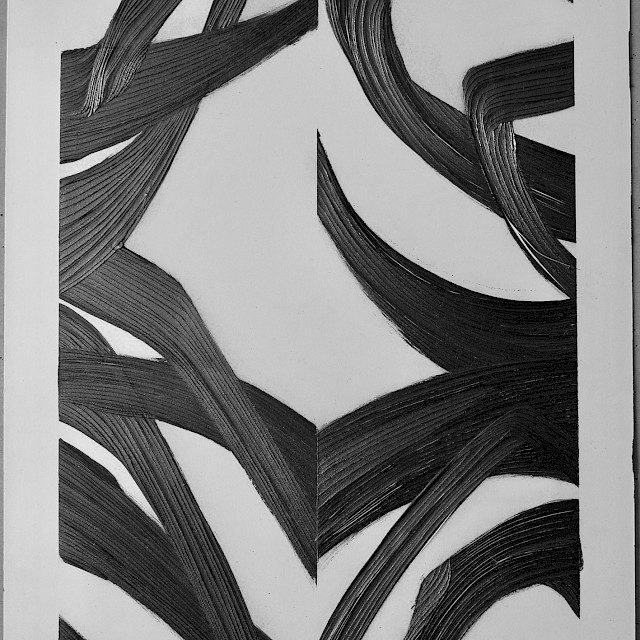 Untitled (#2034G), 2020, Graphit auf Bütten, Geschnitzt, 38 x 28 cm