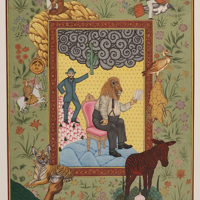 The scholar before breakfast (5733) (AG/P 246), 2015, pigment and gold on paper, 38 x 27,2cm