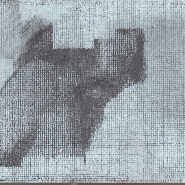 (SDM/ P 42), A distance to(o) close, 27/05/'16, 2016, Gesso, pencil on copper, 9,3 x 18 cm