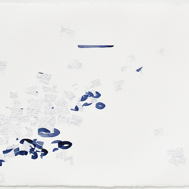 Nelleke Beltjens, it happens#11 (NB/P 1), 2016, ink pen on paper, watercolor, reinserted cut-outs, 58 cm x 76 cm