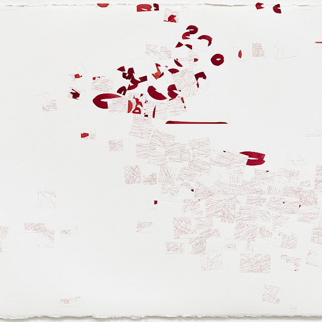 Nelleke Beltjens , it happens#15 (NB/P 4) , 2017, ink pen on paper, watercolor, reinserted cut-outs, 58 cm x 76 cm