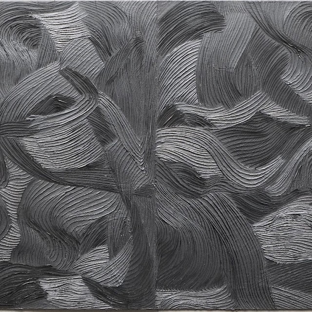 Ohne Titel (#2019G), 2020, Graphit auf Bütten, Geschnitzt, 28 x 76 cm