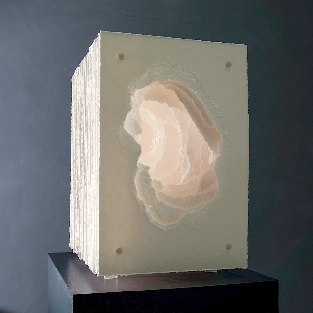 Terforation 2020-003, 2020, gerissenes Papier, 45,5 x 41 x 30,5 cm