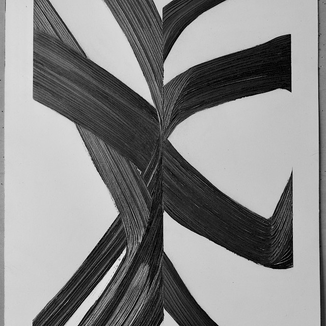 Untitled (#2034G), 2020, Graphit auf Bütten, Geschnitzt, 38 x 28 cm