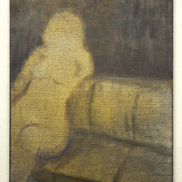 Niels Sievers "Bukowski", 2020, 55 x 70cm, oil and spray paint on canvas