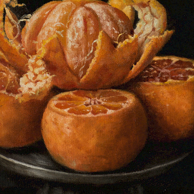 Helena Parada Kim, Mandarinen, 2024, Oil on canvas, 50 x 40 cm