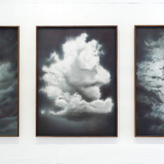 (o.t.) elementale wolken I - 150 x 250 cm - graphit & pigment on paper -2024