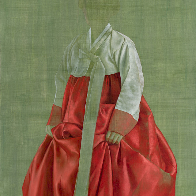 Woman in Red Hanbok